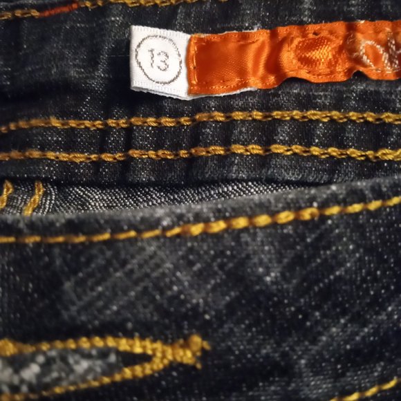 Akademiks Embroidered Embellished Flare Leg Jeans Size 13 - Picture 4 of 15